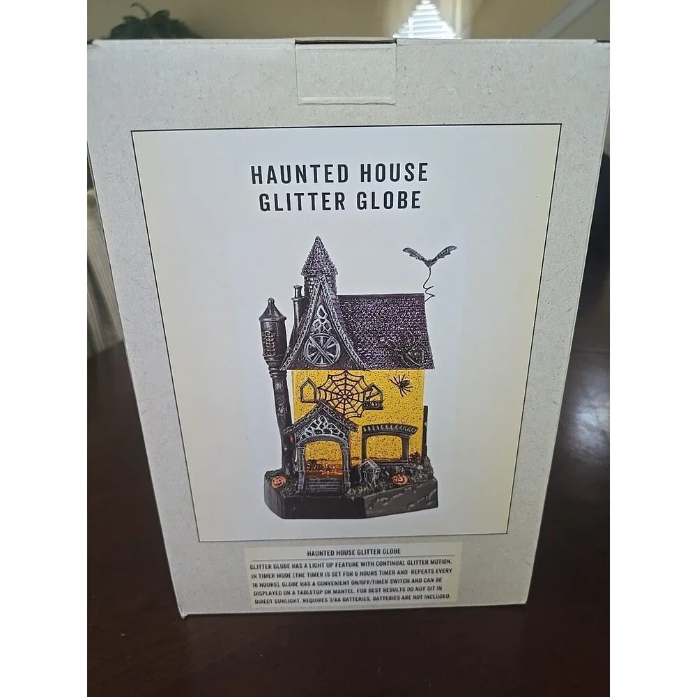 Cracker Barrel Haunted House Glitter Globe new